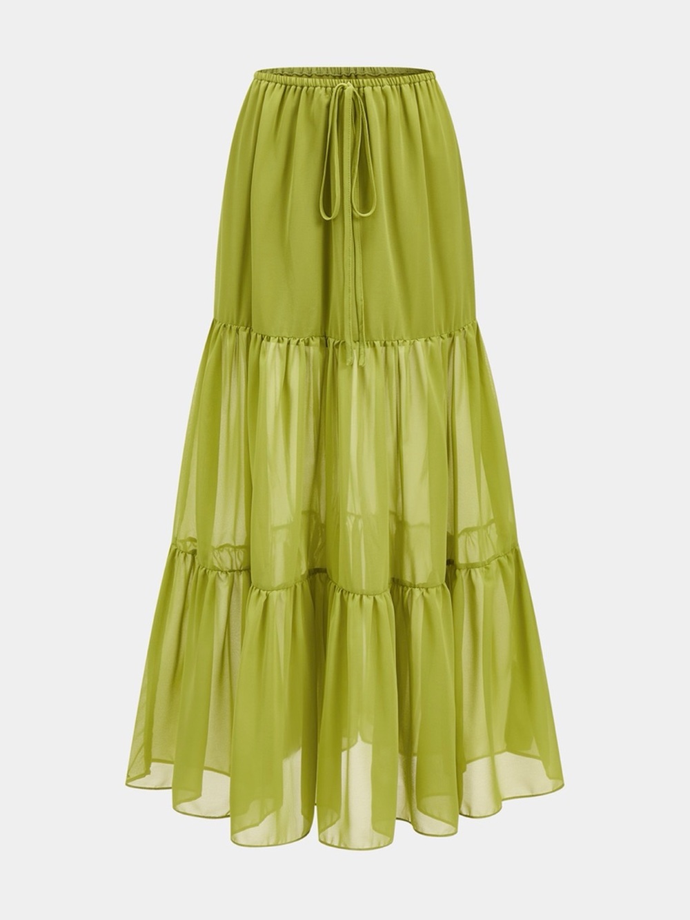 Commense Lace Panel V-Neck Top & Tiered Skirt Set - Picture 4 of 9